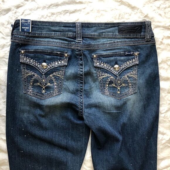 Seven7 NWT Gem Embellished Bootcut Jeans - Women’s16 - Picture 7 of 13